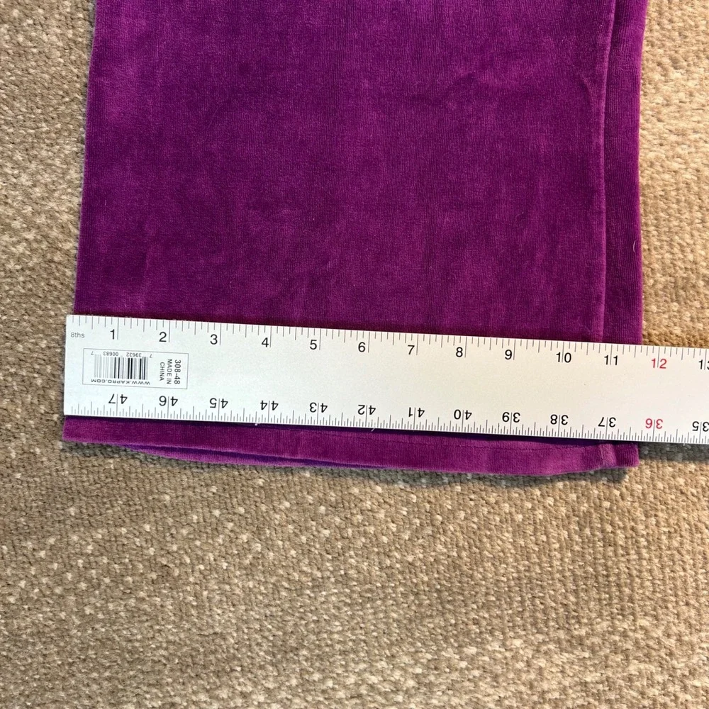 Derion Womens Purple Velour Wide Leg Track Pants‎ Y2K Flare Lounge Size Large